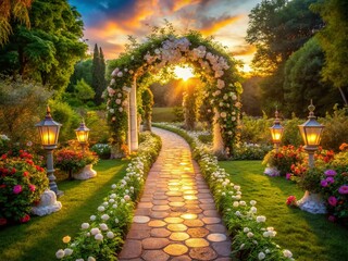 Long Exposure: Wedding Garden Path - Magical Ceremony Setting