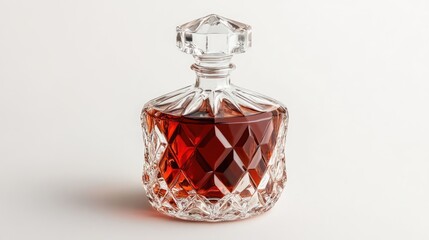 Vintage Crystal Bottle with Rich Liquid