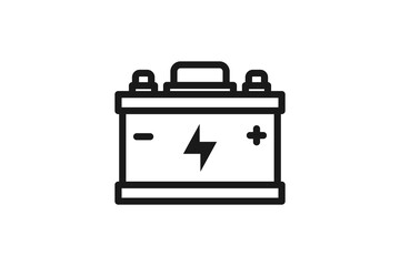 car battery icon line art