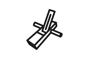 wood scraper hand planer tool icon