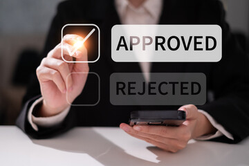 Professional entrepreneur businessman point select approved deal success achievement agreement concept