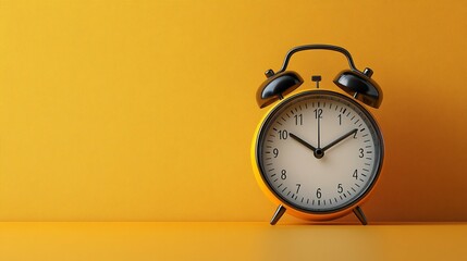 Alarm Clock on Yellow Background