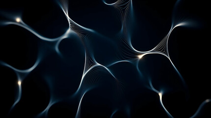 Abstract dark blue glowing network background, ideal for tech presentations
