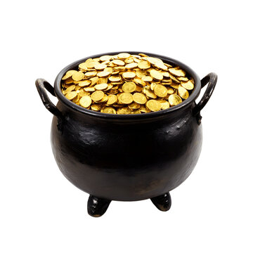 recommend clip art: A Pot of Golden Coins, Representing Luck and Fortune