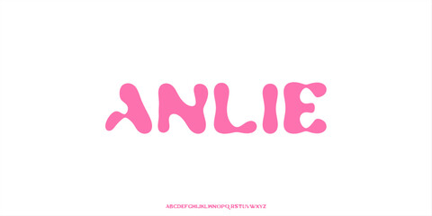 Font PinkHandwriting Hand drawn Dot Blurry Art Y2k Simple Aesthetic Uppercase 