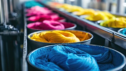Vibrant Colorful Yarn Production Line