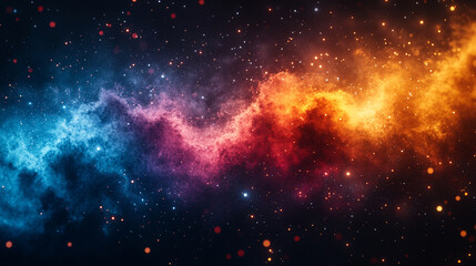 Fototapeta premium Colorful cosmic nebula with swirling gases and stardust in deep space