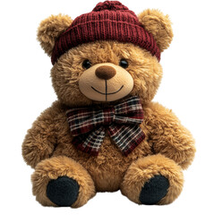 Obraz premium Soft Teddy Bear Toy on Transparent Background