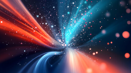 Obraz premium Abstract swirling light streaks, cosmic energy, vibrant colors, dark background, perfect for futuristic designs