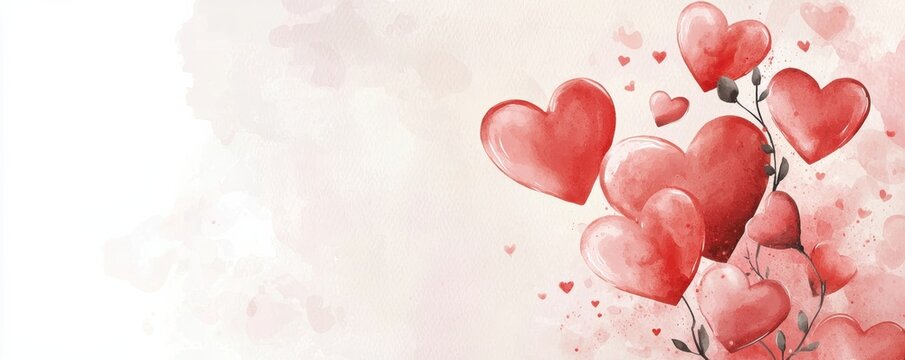 Romantic Valentine's Day illustration with heart shapes and a soft background
