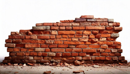 Obraz premium Unfinished Brick Wall Showing Wear and Structural Imperfections