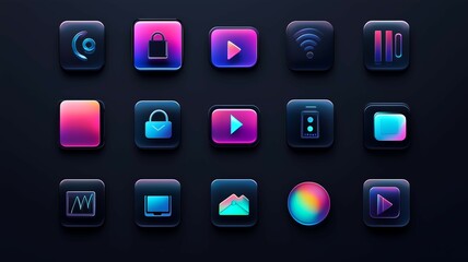 データやセキュリティのアイコン素材