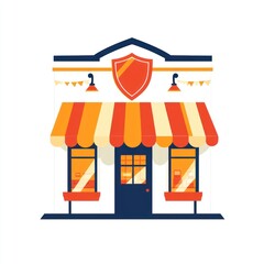 Festive storefront, grand opening, street, celebration, small business