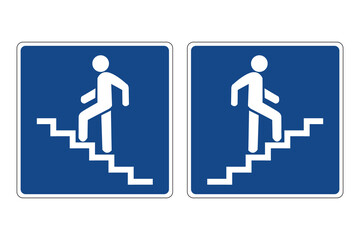 Road sign overground pedestrian crossing. Informs road users about the presence of a pedestrian crossing located above the roadway. Safe crossing of the road.