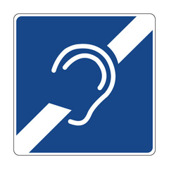 Road sign deaf pedestrians. Informs drivers that there may be pedestrians with hearing impairments in the area the sign.