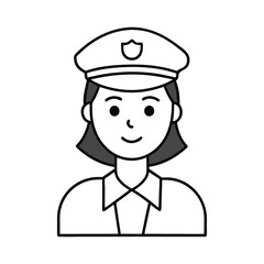 Law Enforcement Icon Thin Line Police Officer Vector for Digital Use