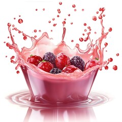 Fruit splashing in water on white background vivid photography high-impact visuals