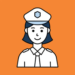 Law Enforcement Icon Thin Line Police Officer Vector for Digital Use