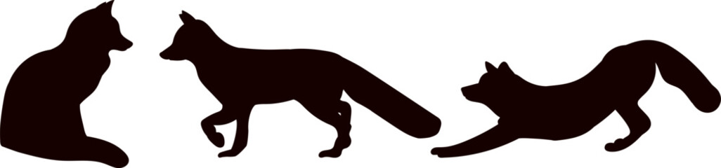 fox silhouette on white background vector
