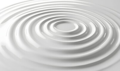 Fototapeta premium White liquid ripples, concentric circles, smooth surface, background white, food texture