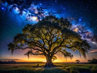 Majestic Live Oak at Night, Sleeping Turtles Preserve, Venice, Florida