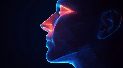 3D Side Profile on a Black Background