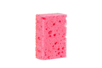 Multicolored sponges for cleaning, isolated on white background. Sponges for dishwashing