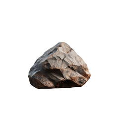 Obraz premium Natural Brown Rock with Rough Texture on White Background