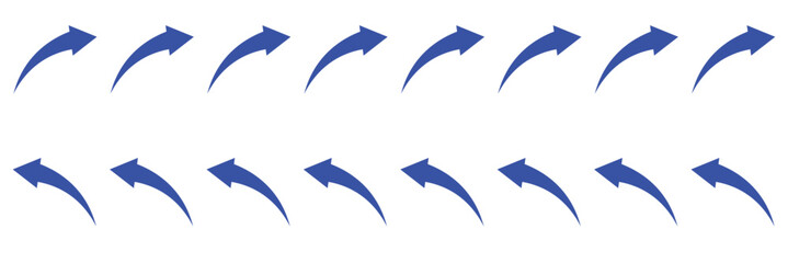 Set long  curve arrow icon vector . curve arrow icon set. long arrow icon set. curve arrow vector illustration.