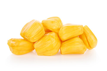 ripe jackfruit , peeled fruit (Ka-nun) isolated on white background