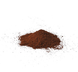 Coffee powder on white background