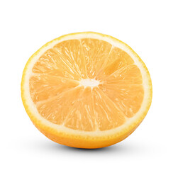 Half of Lemon on white background.