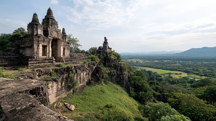 Exploring ancient ruins historic highlands landscape photography lush greenery aerial view cultural heritage