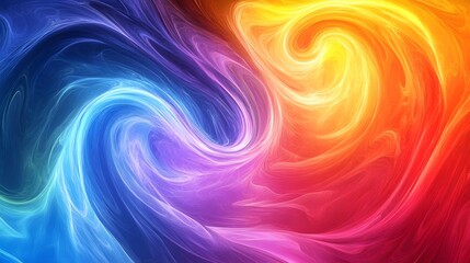 Generate an abstract background with swirling rainbow colors that evokes the energy and creativity
