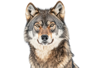 Isolated Gray Wolf Portrait Close-up