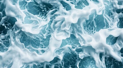 Naklejka premium Dynamic close-up of churning seawater, showcasing sharp textures and dangerous deep currents beneath the surface under dramatic lighting