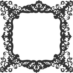 Decorative ornamental frame silhouette for picture or photo on white background vector.