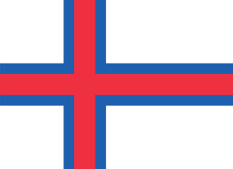 Obraz premium Flag of the Faroe Islands. Flag icon. Standard color. Standard size. A rectangular flag. Computer illustration. Digital illustration. Vector illustration.