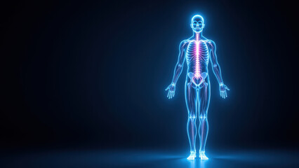Vagus Nerve Stimulation - Illustration of a human body with highlighted central nervous system.