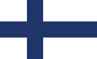 Finland flag. The official ratio. Flag icon. Standard color. Standard size. A rectangular flag. Computer illustration. Digital illustration. Vector illustration.