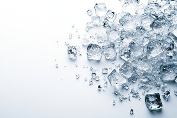 scattered of ice cubes