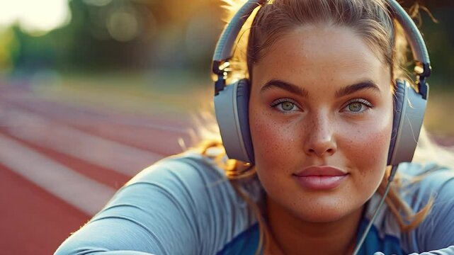 This determined individual enjoys training on a track to promote fitness and combat obesity.