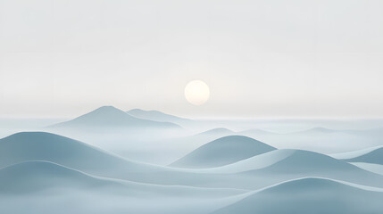 A sky gray design featuring soft gradients and rounded edges, creating a minimalist and calming atmosphere.