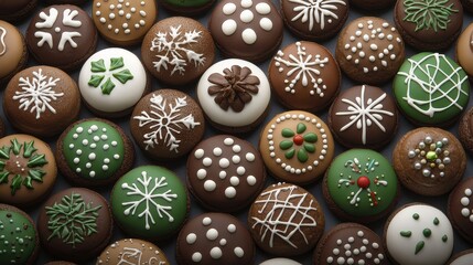 Closeup of decorated cookies on a tray, sweet treat for every occasion delicious