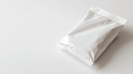 White Snack Package on Plain Surface with Minimalist Design