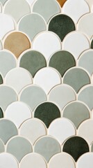 Fototapeta premium Elegant Pastel geometric pattern in champagne gold pale mint and blush pink with metallic accents creating a modern luxury aesthetic 
