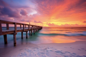 Fototapeta premium Sunset Paradise: Exploring the Emerald Beaches of Destin and Pensacola in Florida's Panhandle