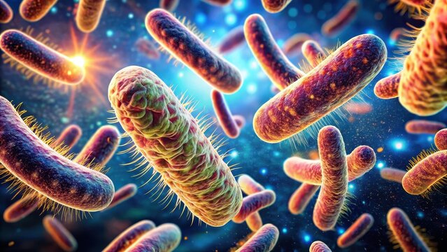 Gram-negative rod-shaped bacteria E coli under bright field microscope with high contrast background, Gram Negative, Bright Field