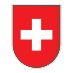 Swiss national flag shield Badge