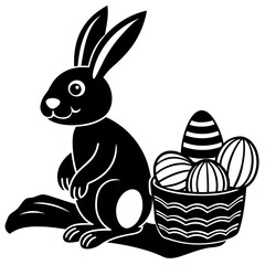 easter bunny with eggs